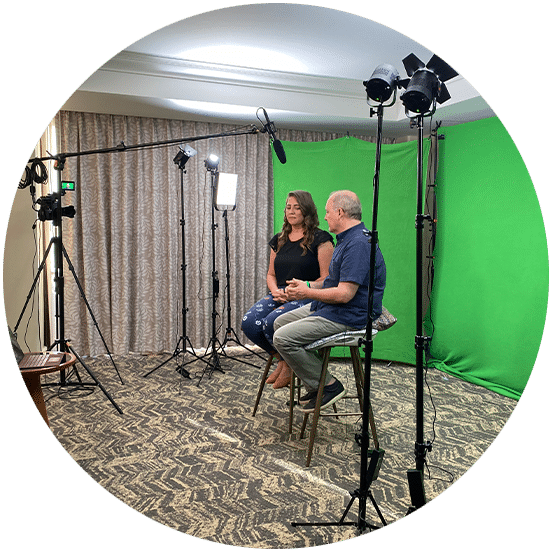 interview with green screen